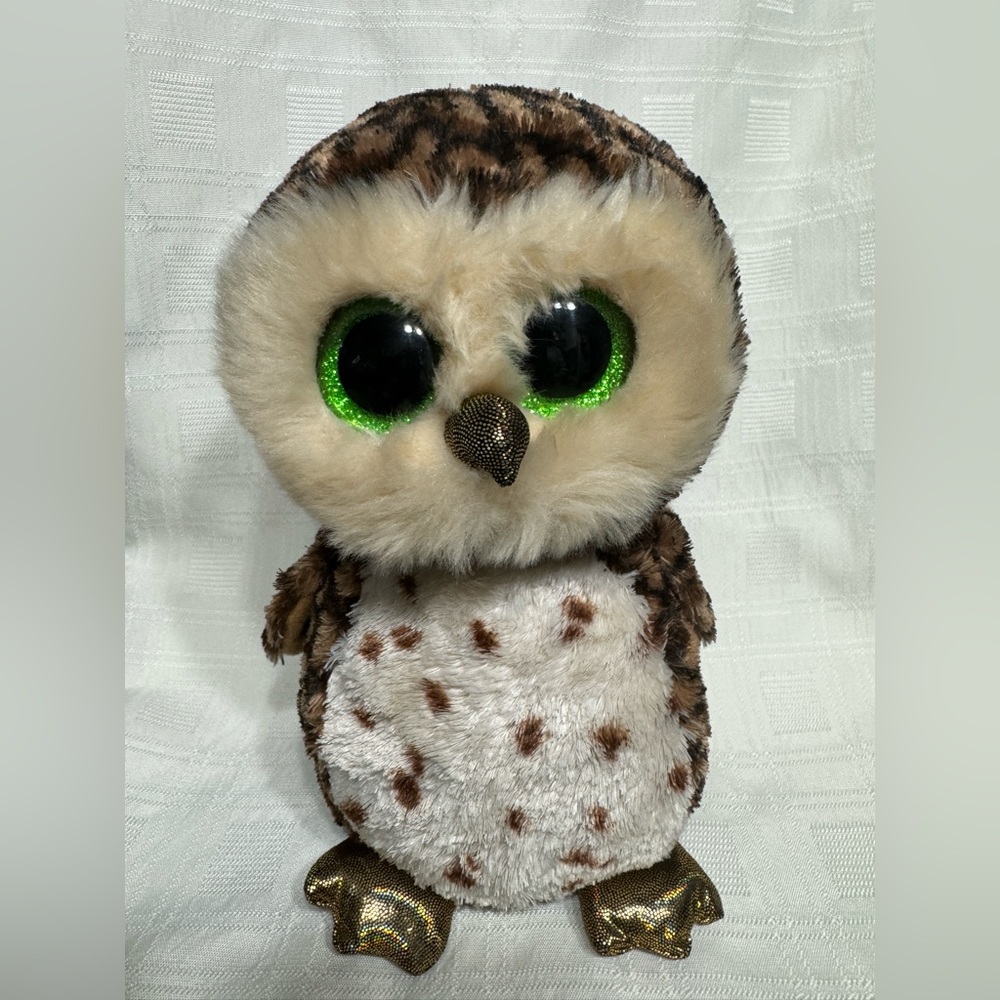 Ty Sammy the owl beanie boo  9” aprox played with condition medium beanie boo